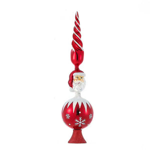 15.75"Red Santa Glass Tree Topper