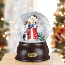 Load image into Gallery viewer, Santa with Penguin Pals Snow Globe
