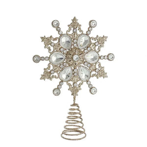 12"Metal Snowflake Tree Topper W/Jewels