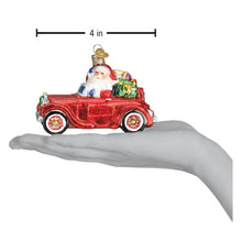 Load image into Gallery viewer, Santa In Antique Car Ornament
