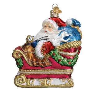 Santa In Sleigh Ornament