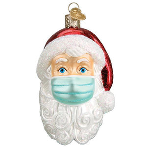 Santa with Face Covering Ornament
