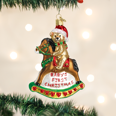 Rocking Horse Teddy Ornament