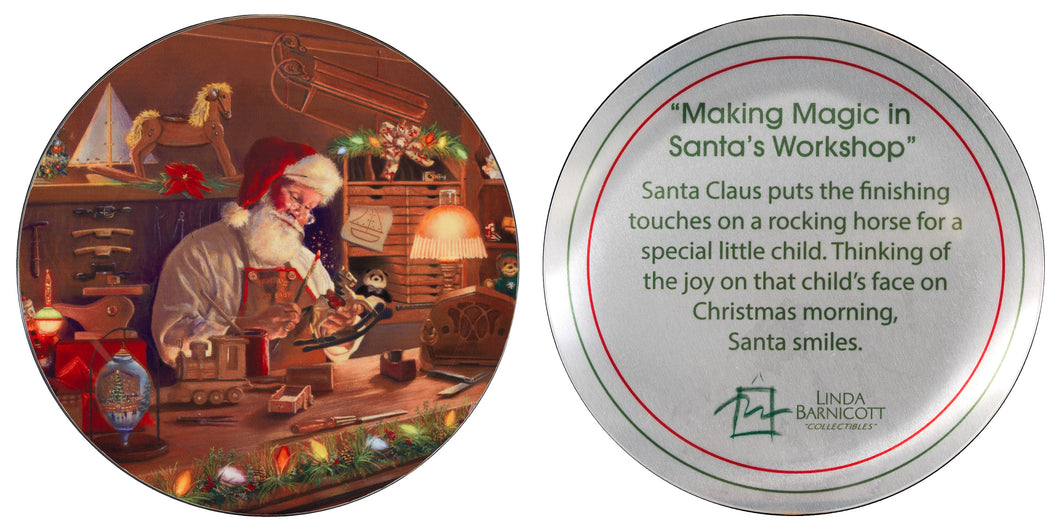 “Making Magic in Santa’s Workshop” 7″ Large Plate