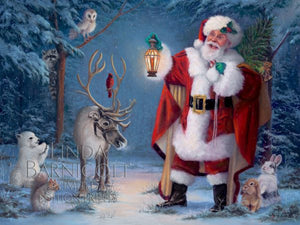 Santa's Woodland Christmas Print